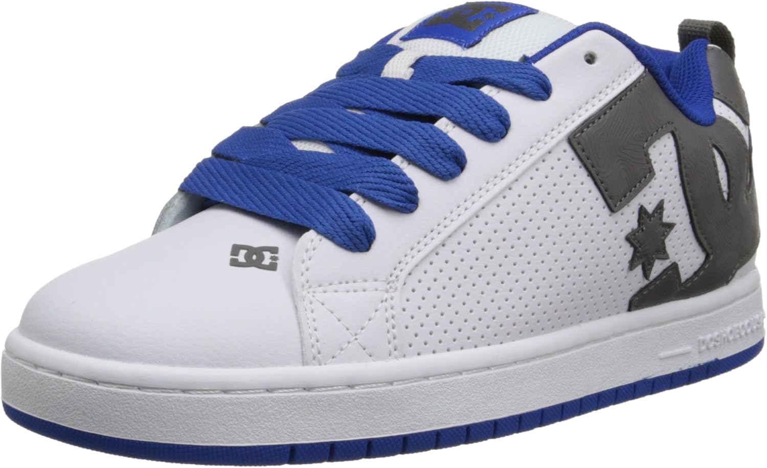 

Мужские кеды DC Mens Court Graffik Casual с низким верхом для скейтборда Dc Shoes, белый/синий/серый