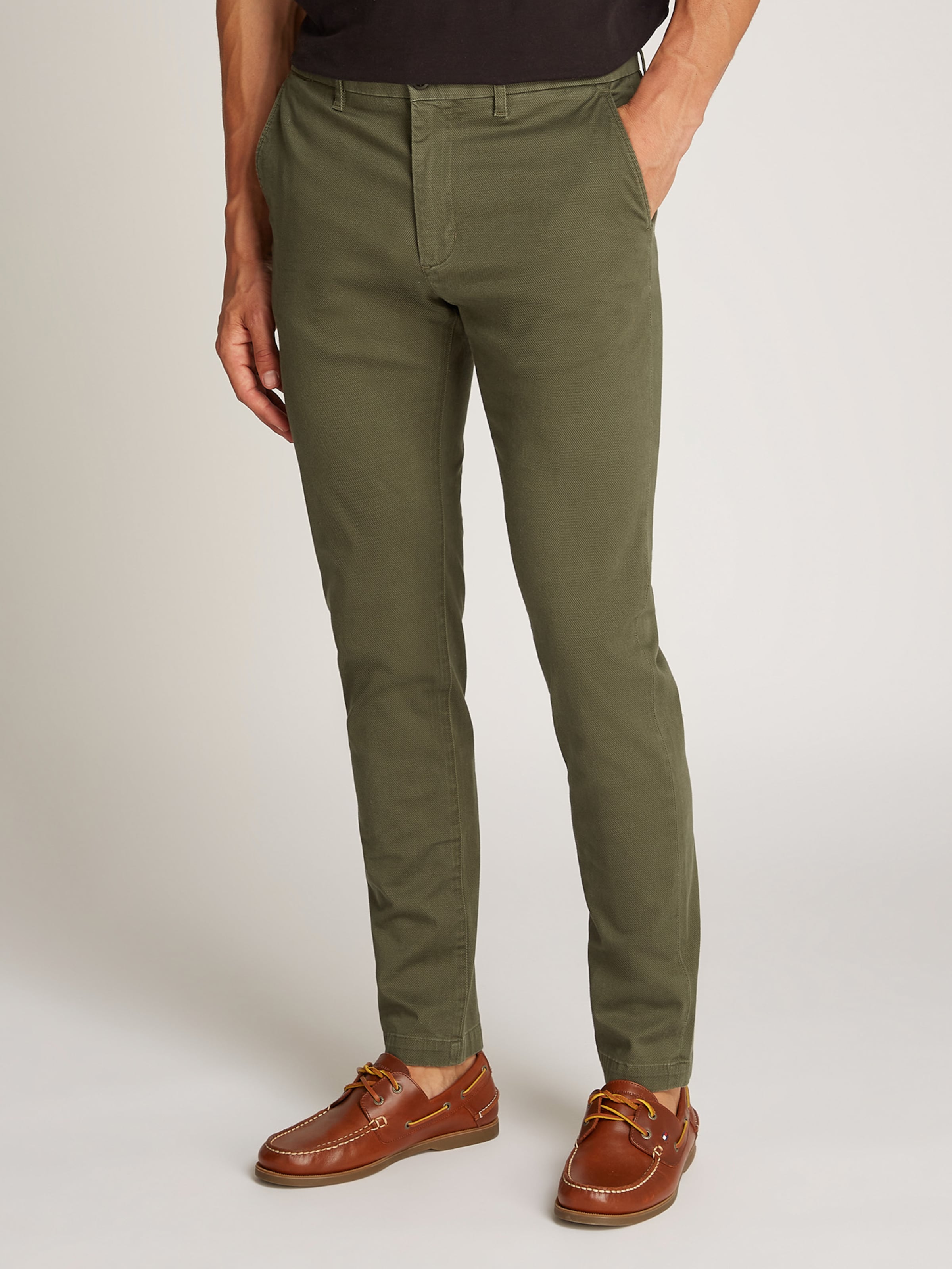 TOMMY HILFIGER Slim fit чинос '1985 BLEECKER' цвета хаки — фото 3