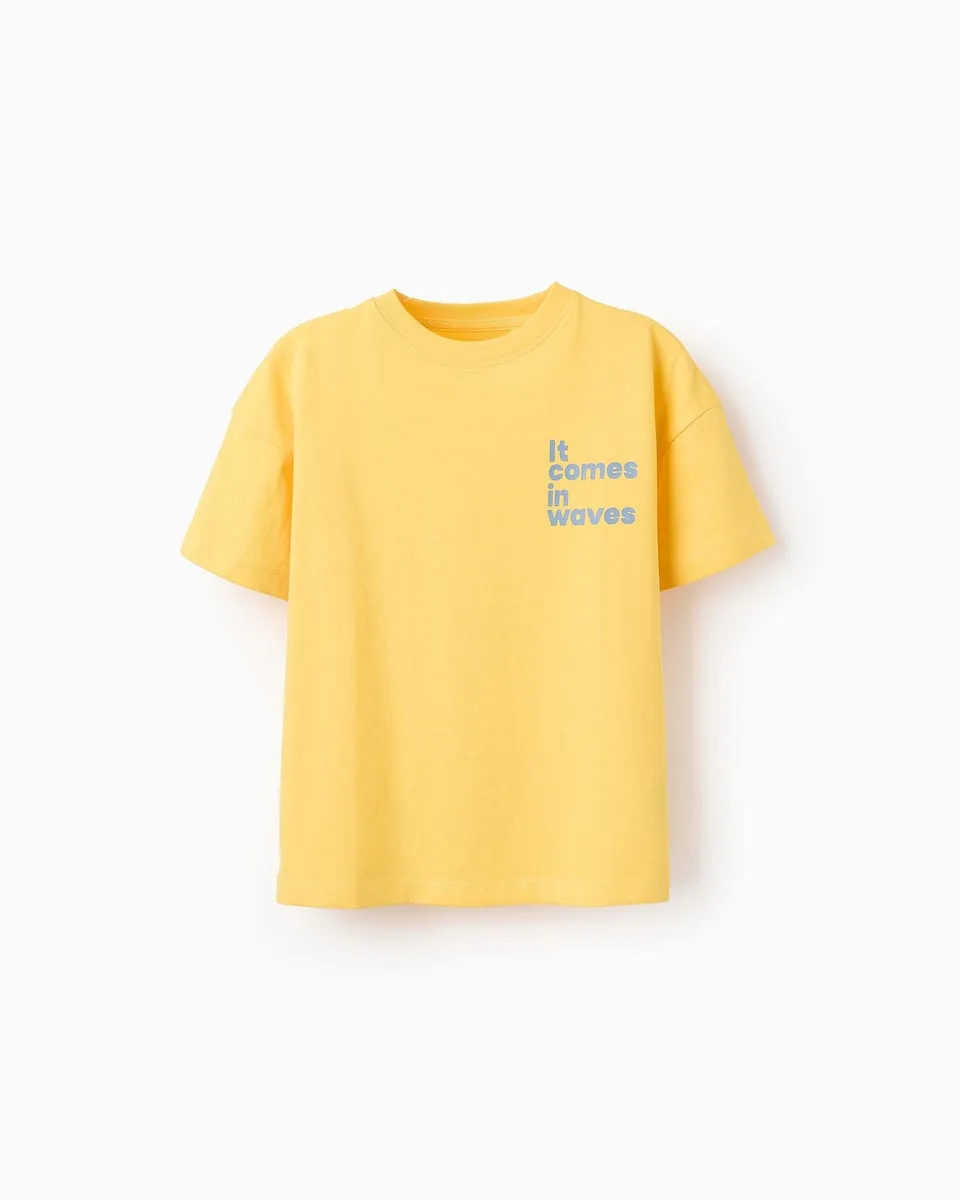 

Детская футболка с коротким рукавом и рисунком на спине Zippy, желтый