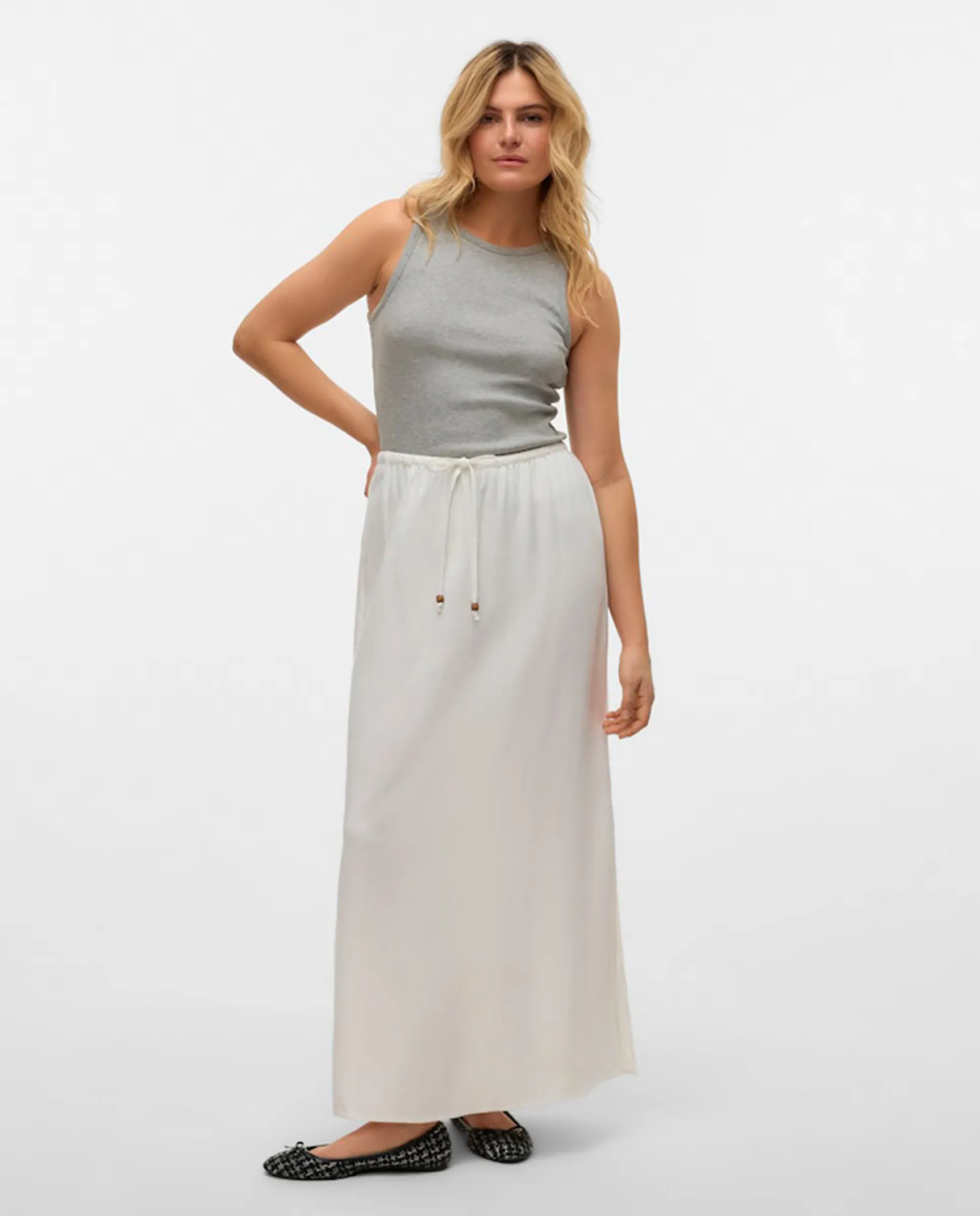

Длинная прямая юбка Vero Moda, белый