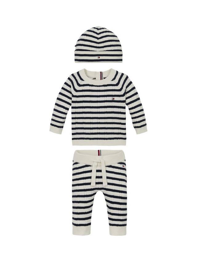 

Детская вязаная шапочка в полоску Tommy Hilfiger, цвет Dark Night Navy