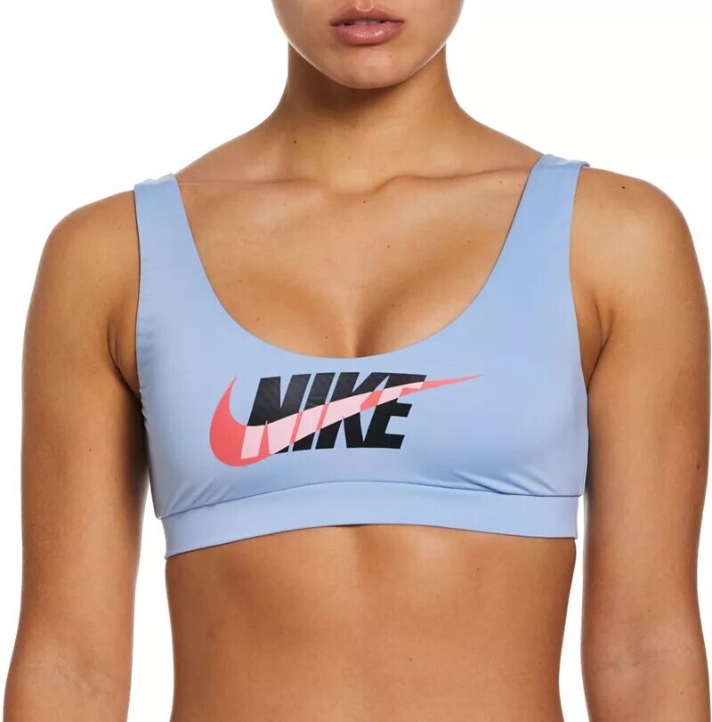 

Женский бикини-топ с овальным вырезом и разноцветным логотипом Nike