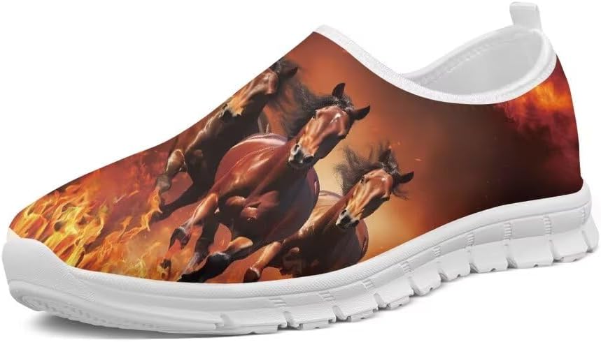 

Женские лоферы Forchrinse Fire Running Horse без шнурков, мужские легкие прогулочные кроссовки, мягкие и удобные модные кроссовки для бега, тенниса, работы и путешествий