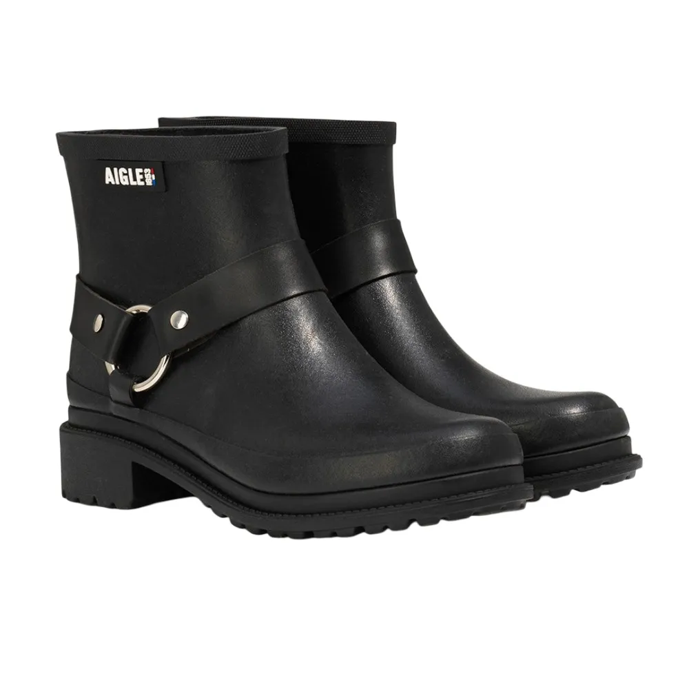 Женские ботинки Aigle резиновые на каблуке, черный