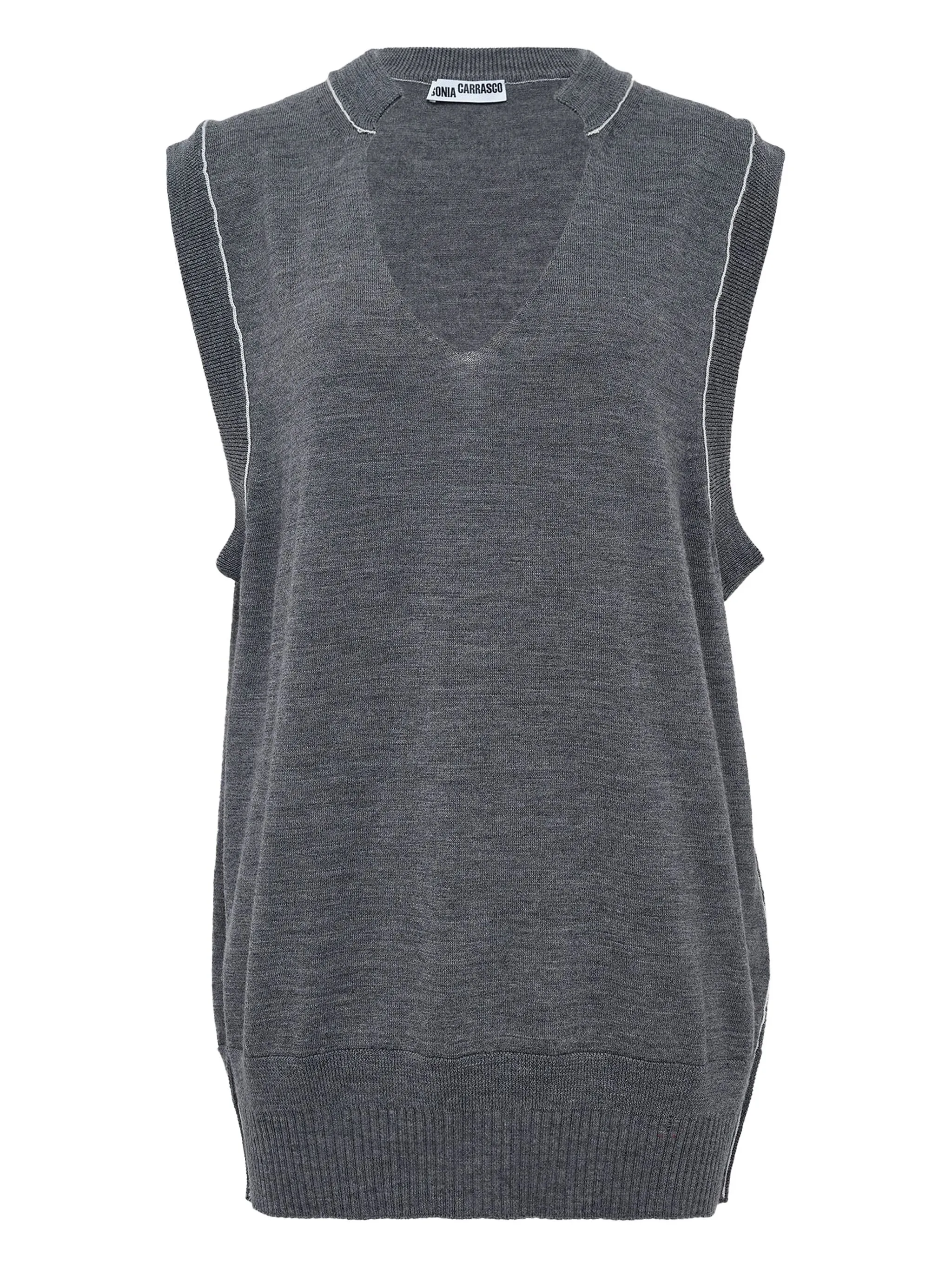 

Шерстяной жилет с V-образным вырезом Sonia Carrasco, серый