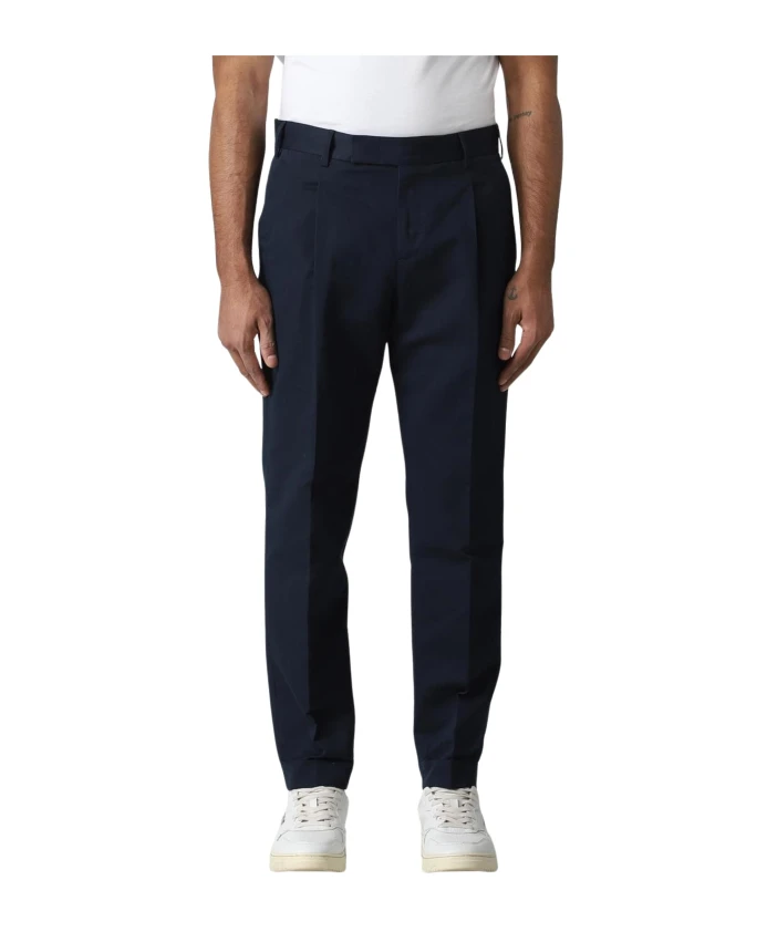 

Темно-Синие узкие брюки из хлопковой смеси Pt Torino, синий