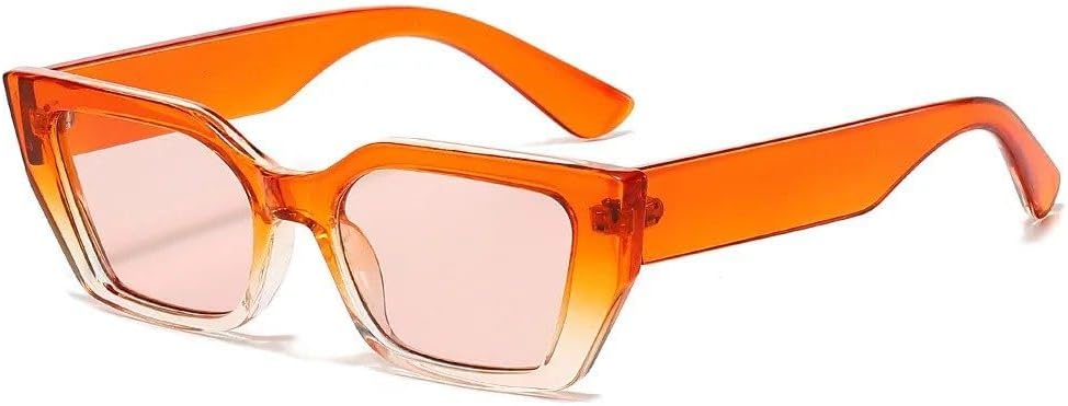 

Женские прямоугольные солнцезащитные очки 2027 года, градиентный оранжевый цвет океана, двухцветные ретро-очки, защита от УФ-излучения UV400, мужские солнцезащитные очки MTZJH, Orange