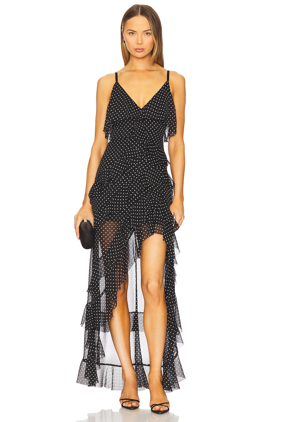 

Платье на шнуровке Laverne Alice + Olivia, black & off white polka dot