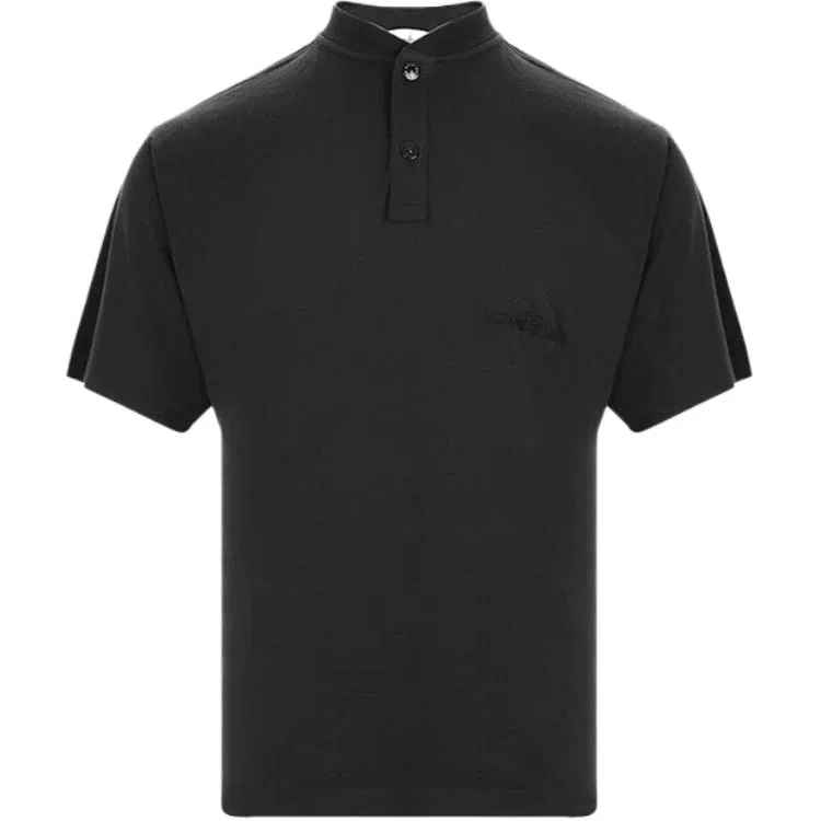 Поло мужское черное moderate straight fit STONE ISLAND, Black