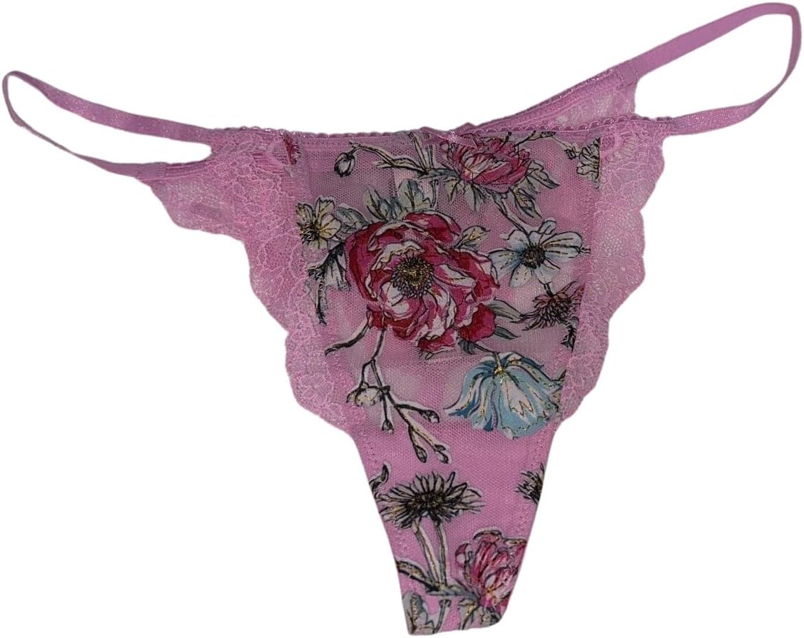 

Victoria's Secret трусики V-стринг с цветочной вышивкой, цвет Lilac, новые, Lilac Floral