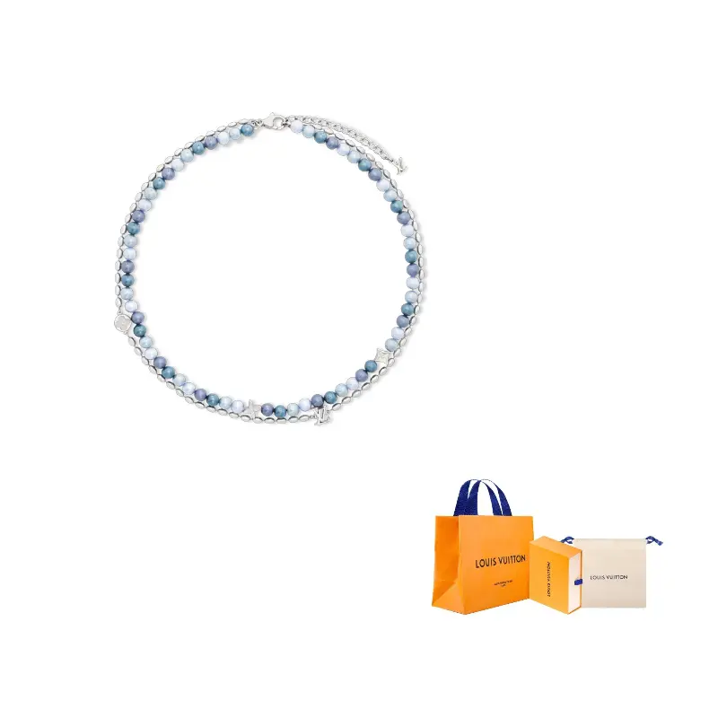 

LOUIS VUITTON Металлические бусины, стеклянные бусины ожерелья мужские blue
