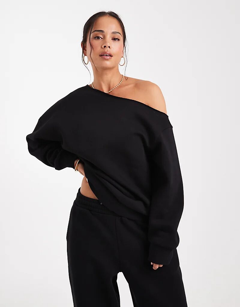 

Толстовка с открытыми плечами ASOS DESIGN черного цвета