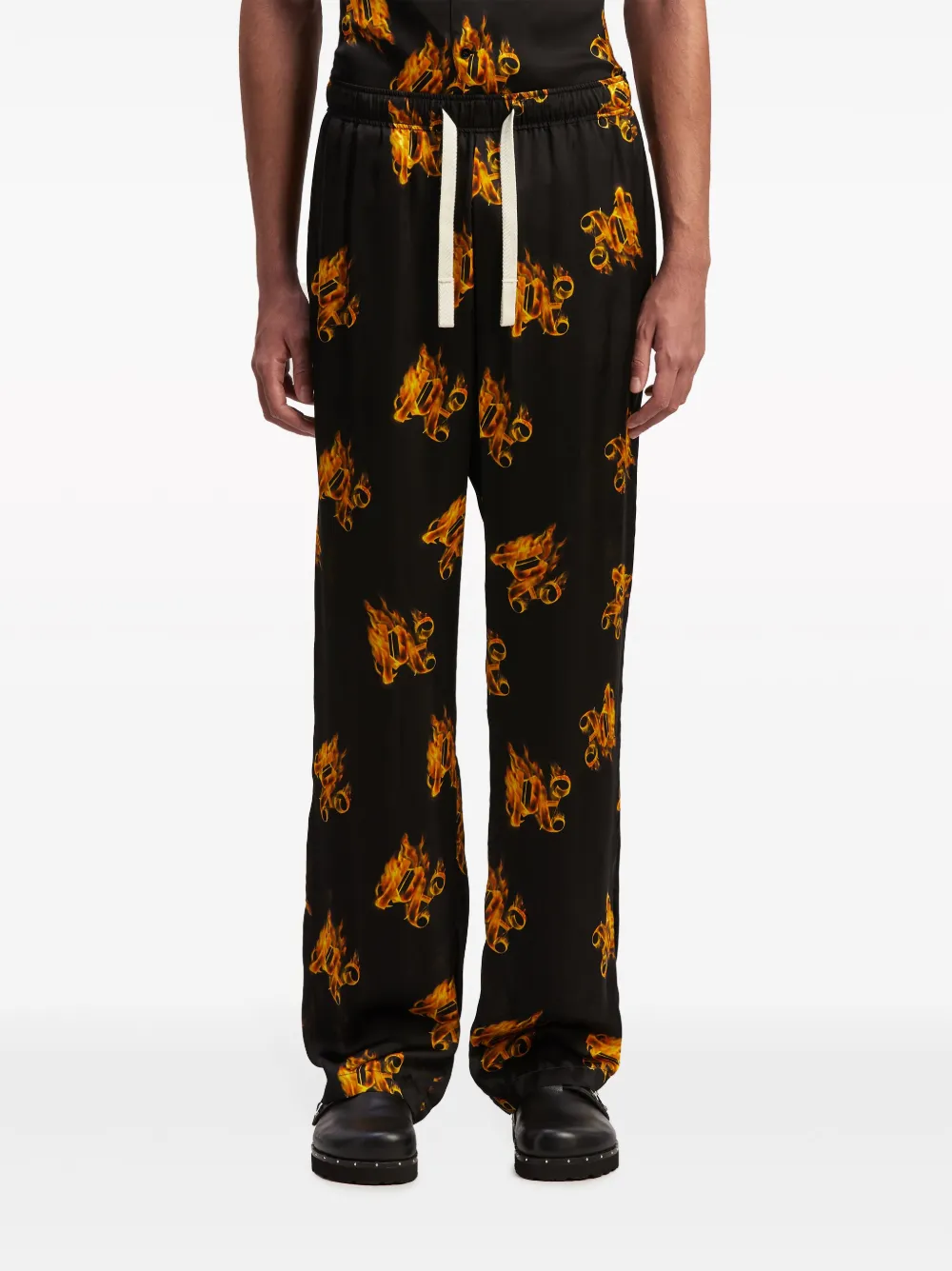 Спортивные брюки Burning с вышитой монограммой PALM ANGELS, черный — фото 3