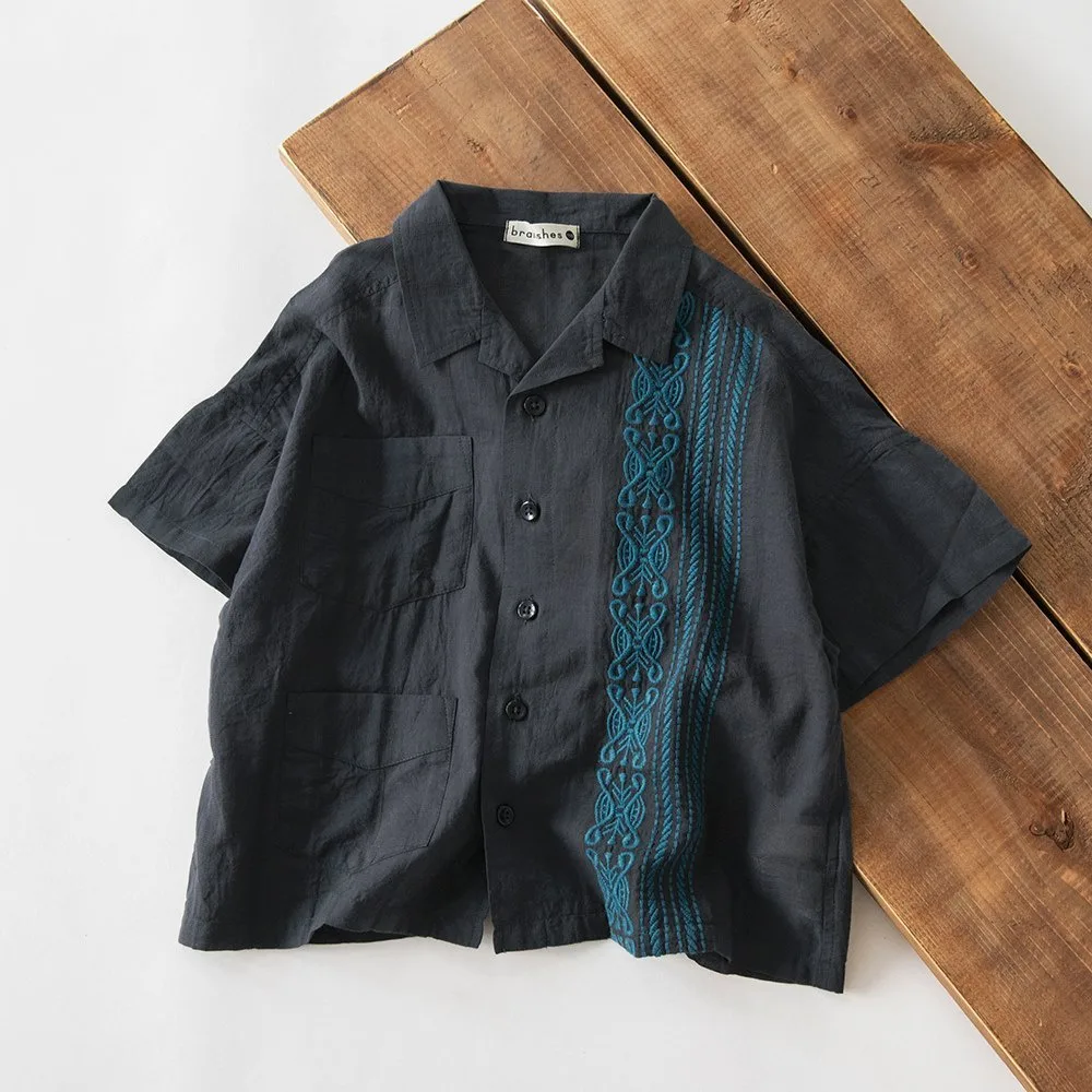 Кубинская рубашка Branshes, Charcoal Gray