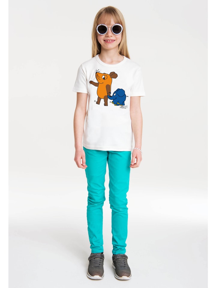 Logoshirt Футболка кремового цвета с изображением немецкого детского шоу «Die Sendung mit der Maus» - Мышь и Слон — фото 2