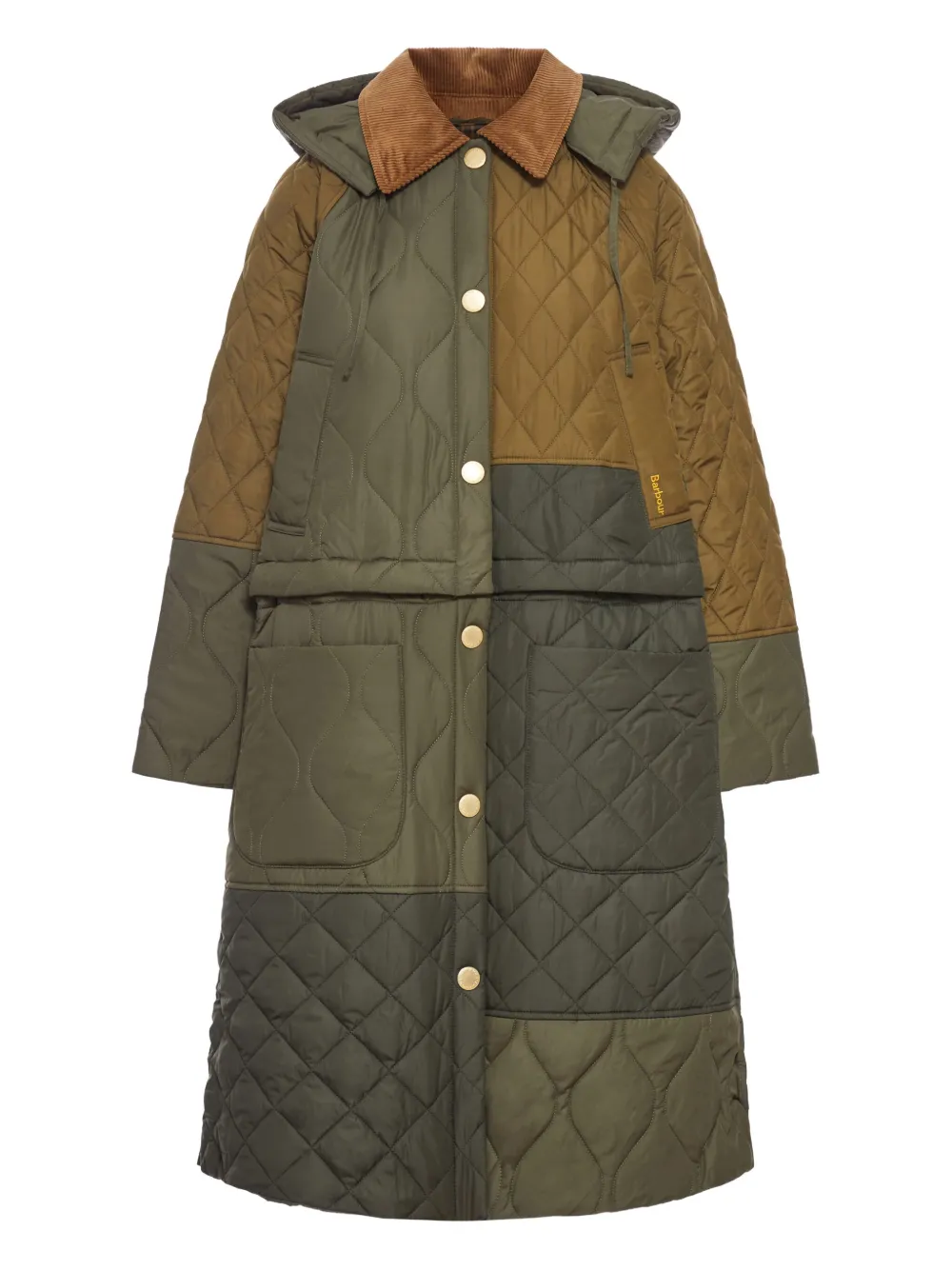 

Стеганое однобортное пальто Cookston Barbour, зеленый
