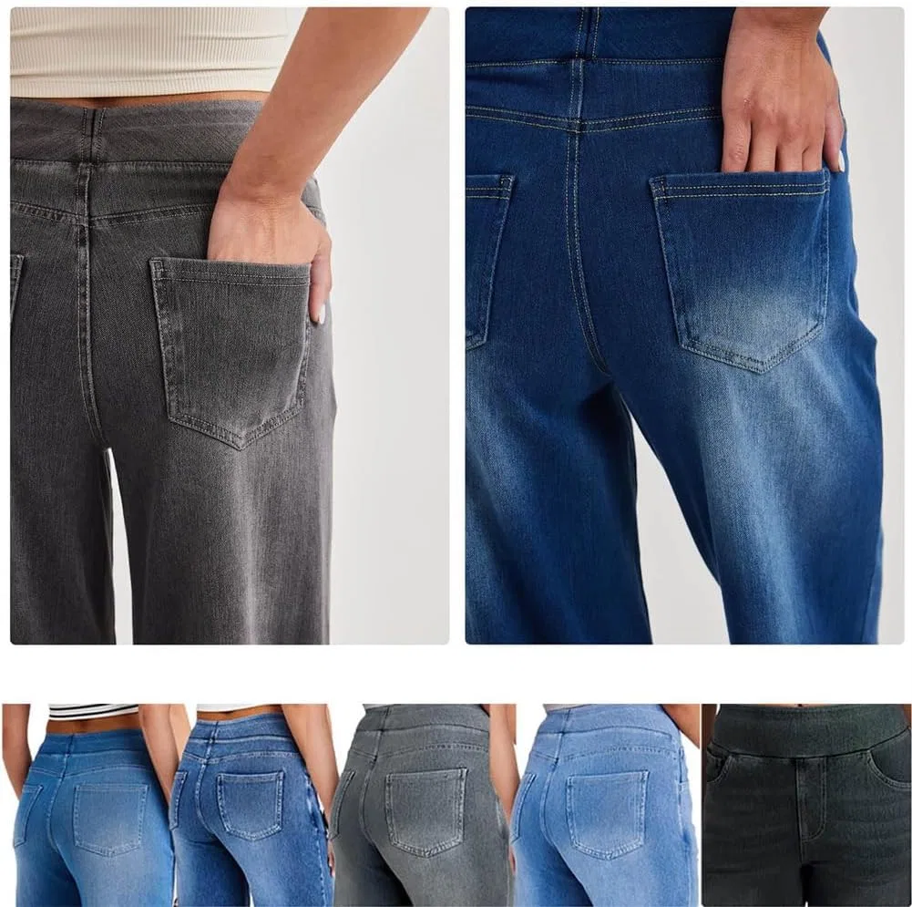 Джинсы женские Baggy Stretchy High Waisted, темно-серый — фото 3