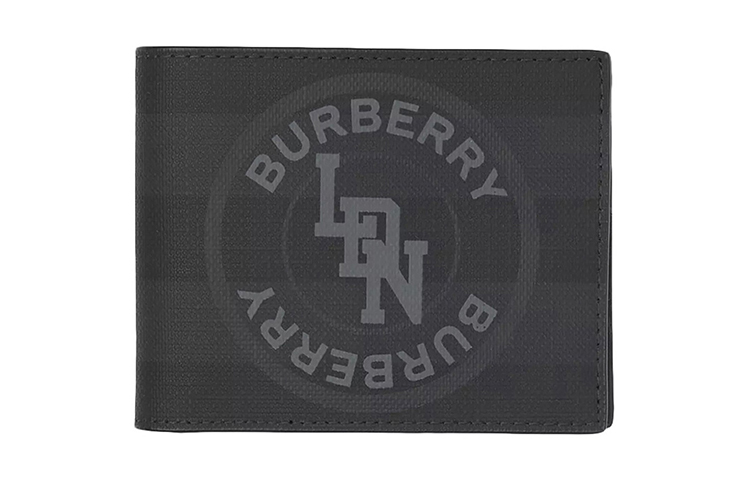 

Визитница из ПВХ, кошелек мужской темный угольно-серый Burberry