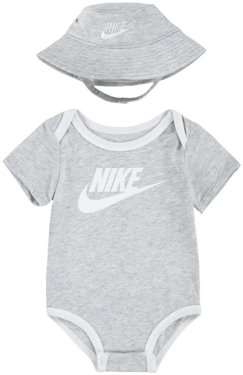

Пакет начального снаряжения Nike Sportswear "CORE BUCKET HAT & BODYSUIT 2PC SET", серый