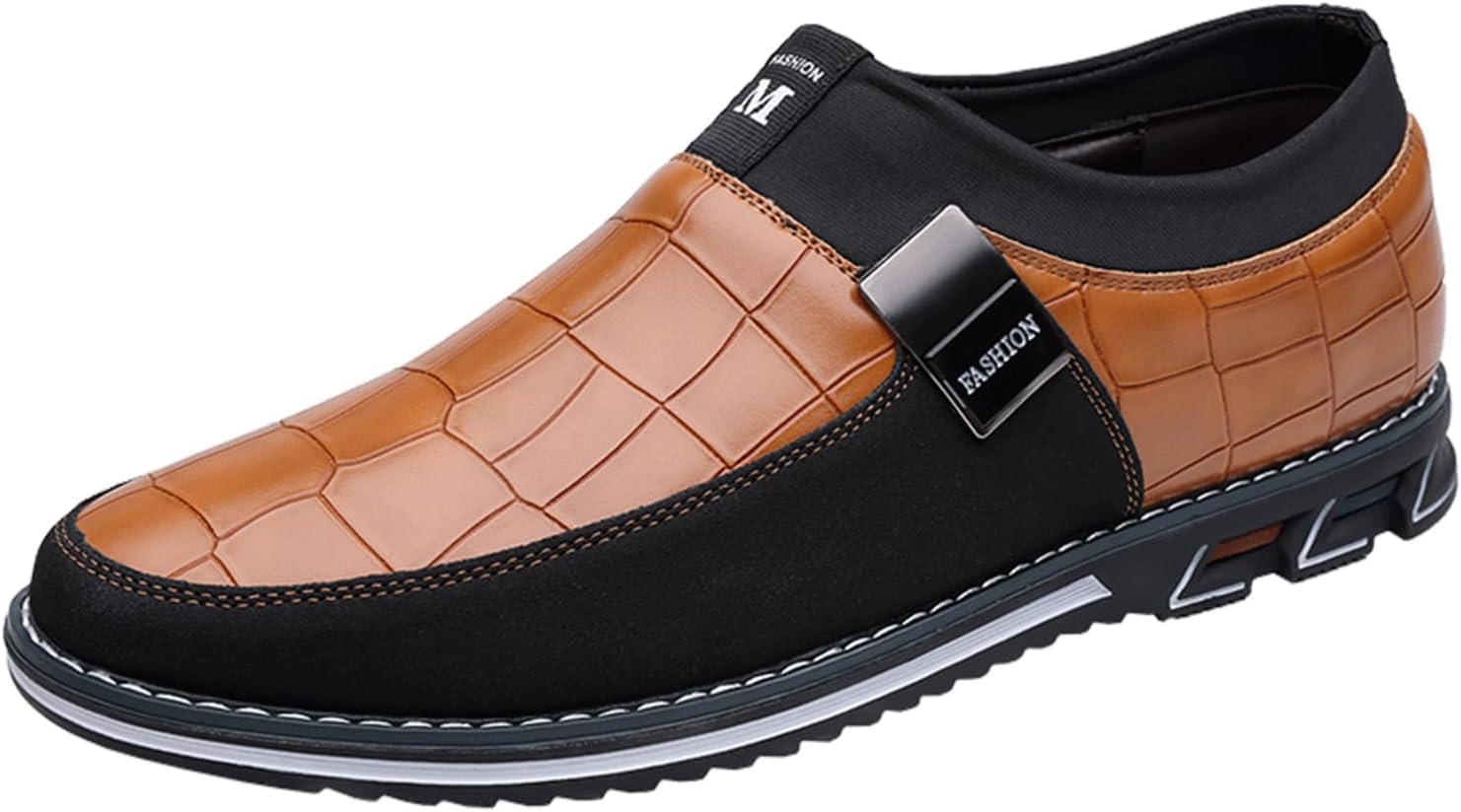 

Мужские лоферы EGGDK, комфортные мягкие слипоны, повседневная обувь, модные кожаные с вставками, на платформе, для прогулок, офиса, вечеринок и формальных мероприятий, оранжевый