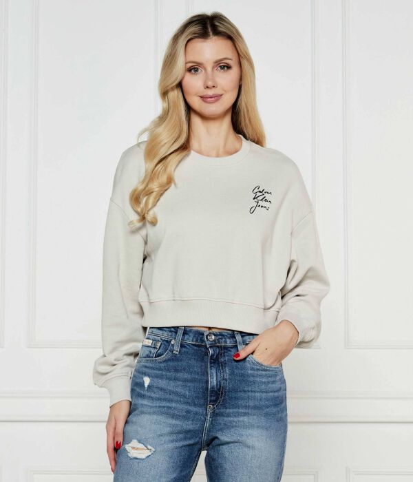 

Толстовка Calvin Klein Jeans Cropped Fit, бежевый