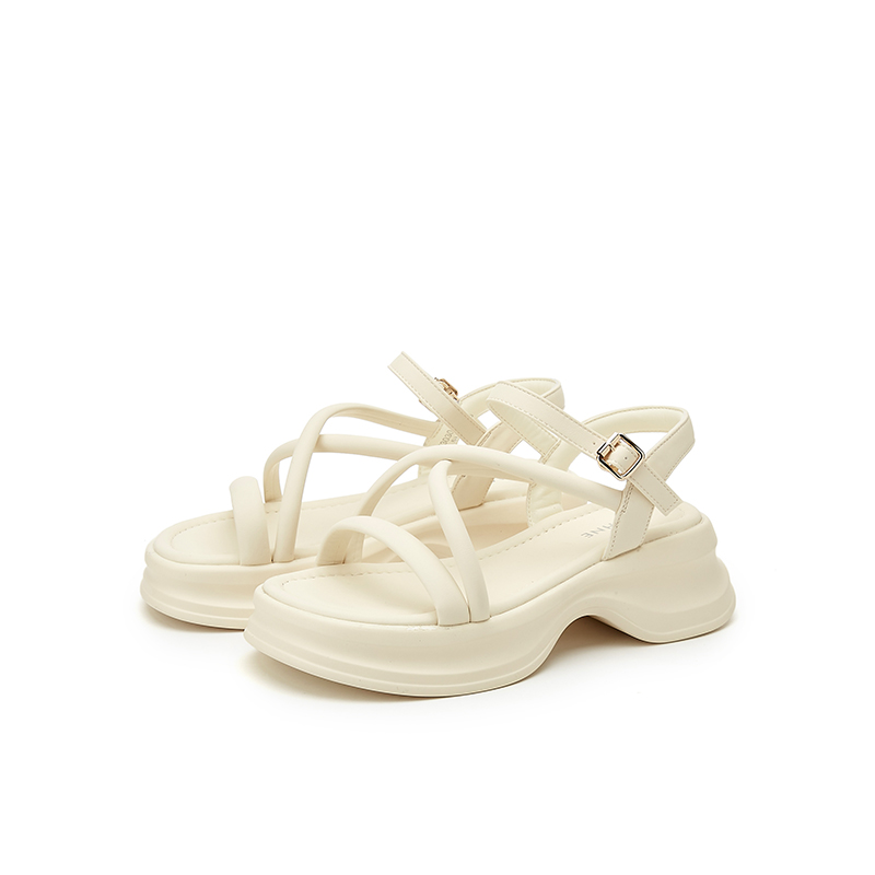 DAPHNE Женские сандалии на одной застежке бежевые, цвет Beige — фото 3