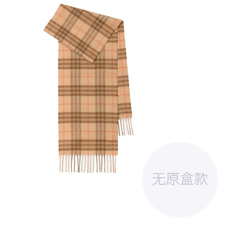 

Burberry Детский клетчатый шарф с бахромой, Brown