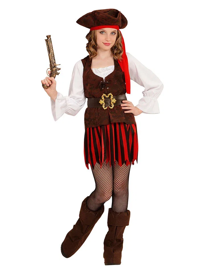 Костюм пиратки, Carnival Party, белый/черный/красный — фото 2