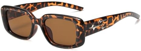 

Солнцезащитные очки для женщин 2026 года, маленькая прямоугольная оправа, модные летние пляжные ретро-очки с защитой от УФ-излучения, очки для путешествий MTZJH, A-leopard