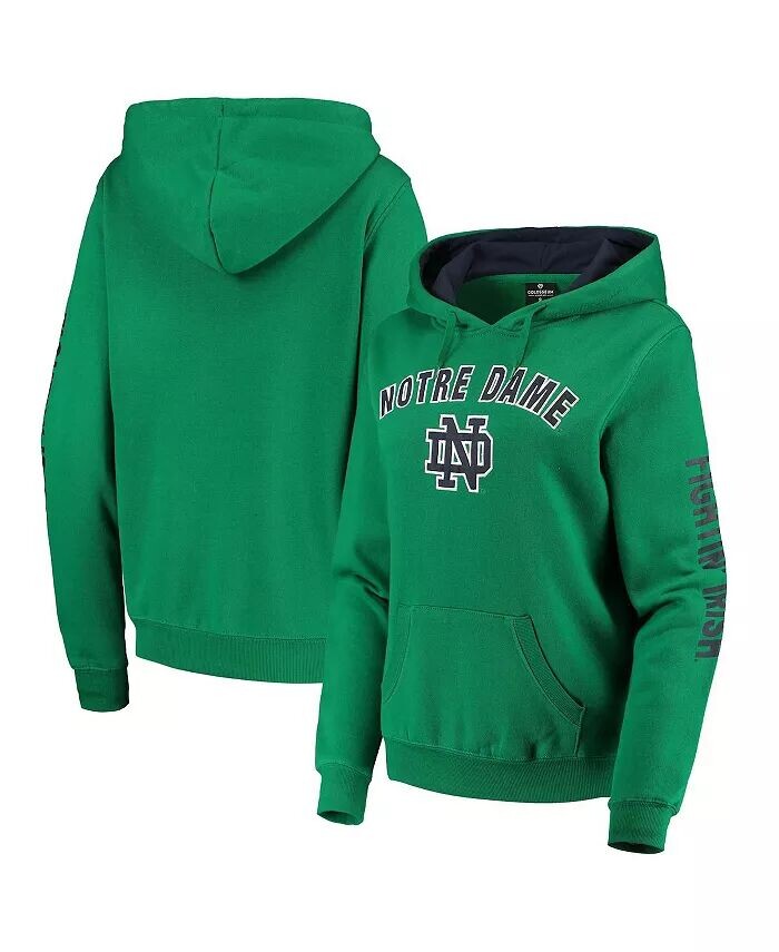 

Женский зеленый пуловер с капюшоном Notre Dame Fighting Irish Loud and Proud Colosseum, зеленый