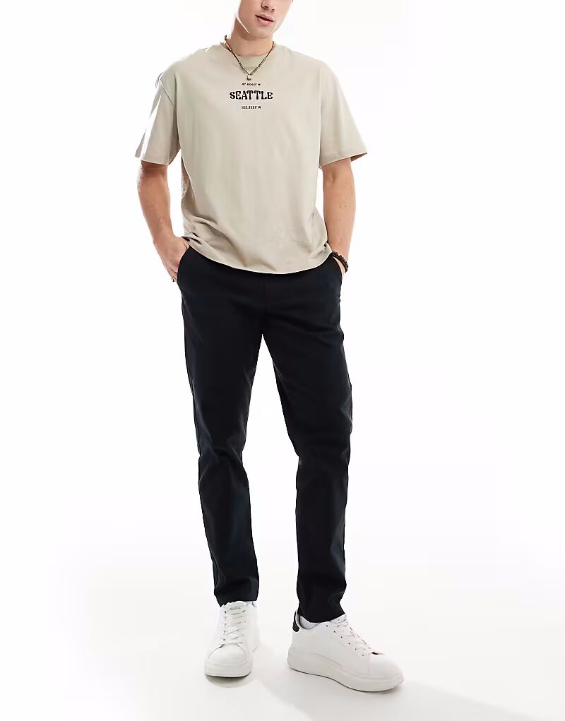 

Зауженные брюки-чиносы черного цвета Asos Design