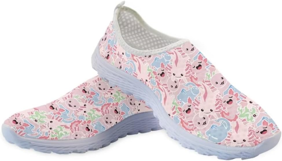 

Кроссовки Jeiento для бега на открытом воздухе для мужчин и женщин, рождественские туфли, прогулочная обувь, удобная обувь, тренеры, сетчатые кроссовки, розовый