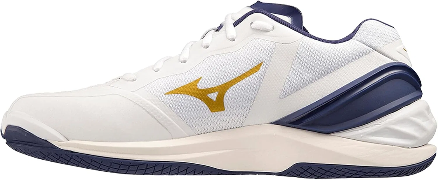 Кроссовки для легкой атлетики Mizuno Wave Stealth Neo унисекс, White, Dark Blue, Gold — фото 2
