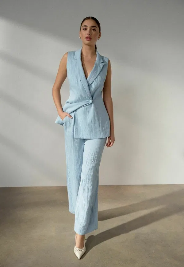 Асимметричный удлиненный жилет стандартного кроя Next, Light Blue — фото 3