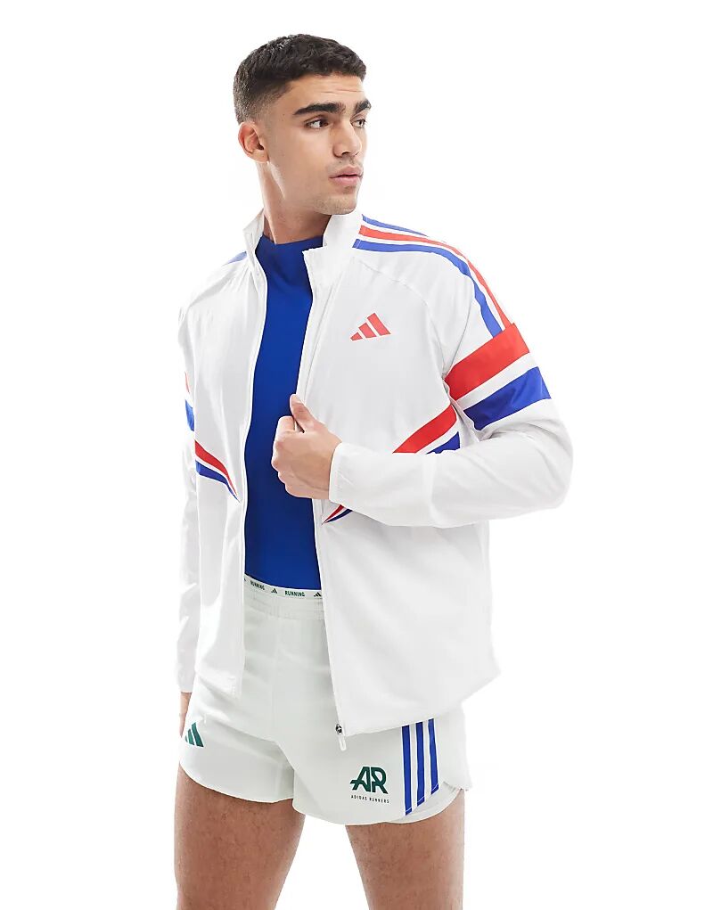 

Куртка adidas Running Adizero в стиле ретро белого цвета adidas performance