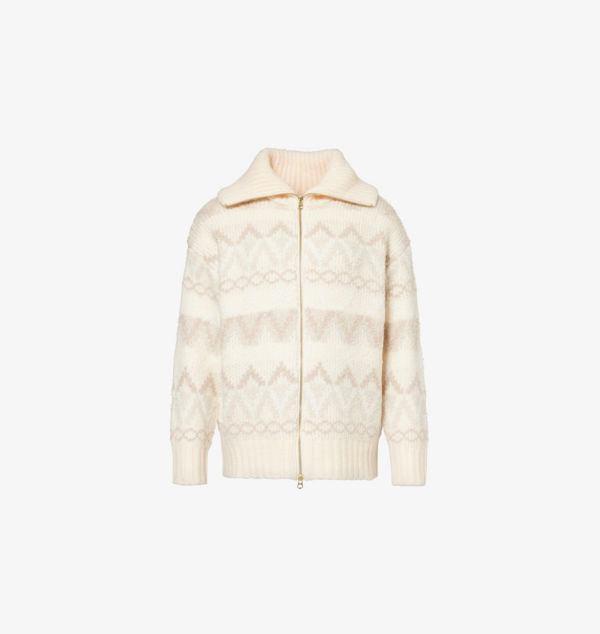 

Вязаный жакет Brook с узором «фэйр-айл» Varley, белый