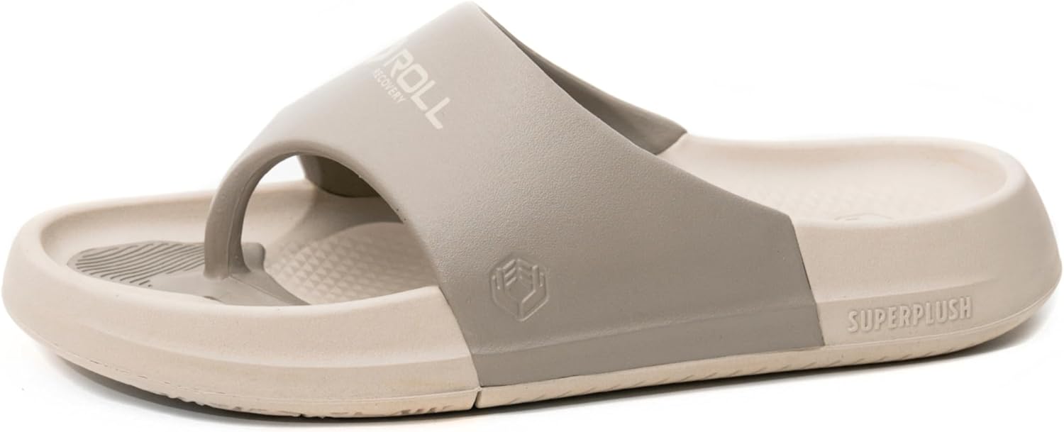 

Мужские спортивные шлепанцы для восстановления ROLL Recovery, Помогают снять давление на ахиллово сухожилие и при подошвенном фасците SUPERPLUSH, Sandstone