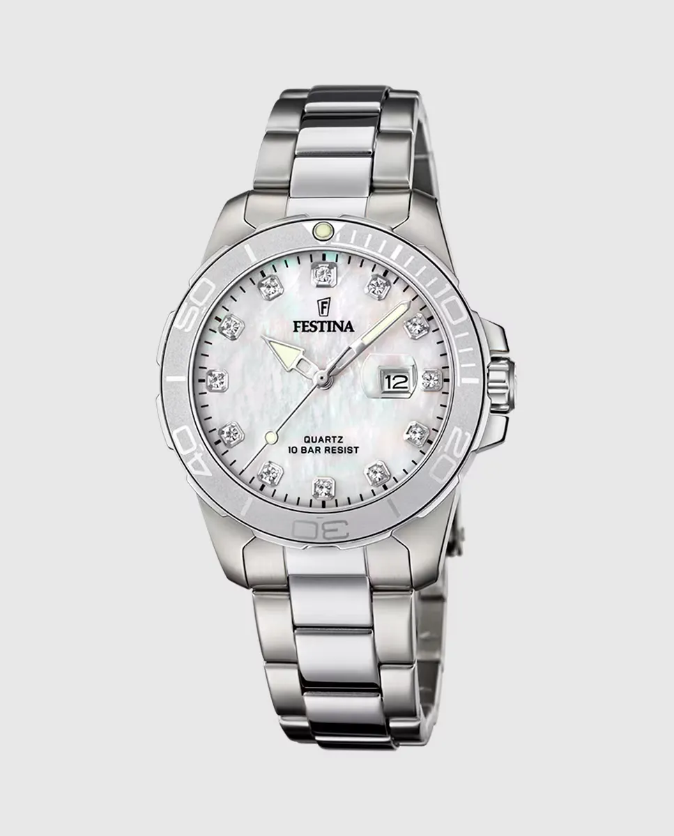 

F20503/1 Женские часы Boyfriend из серебряной стали Festina, серебряный