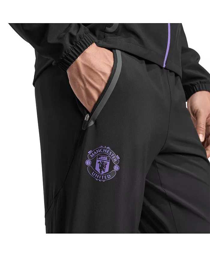 Мужские черные брюки для путешествий Manchester United 2025/26 Tiro Vis Tech AEROREADY adidas — фото 3