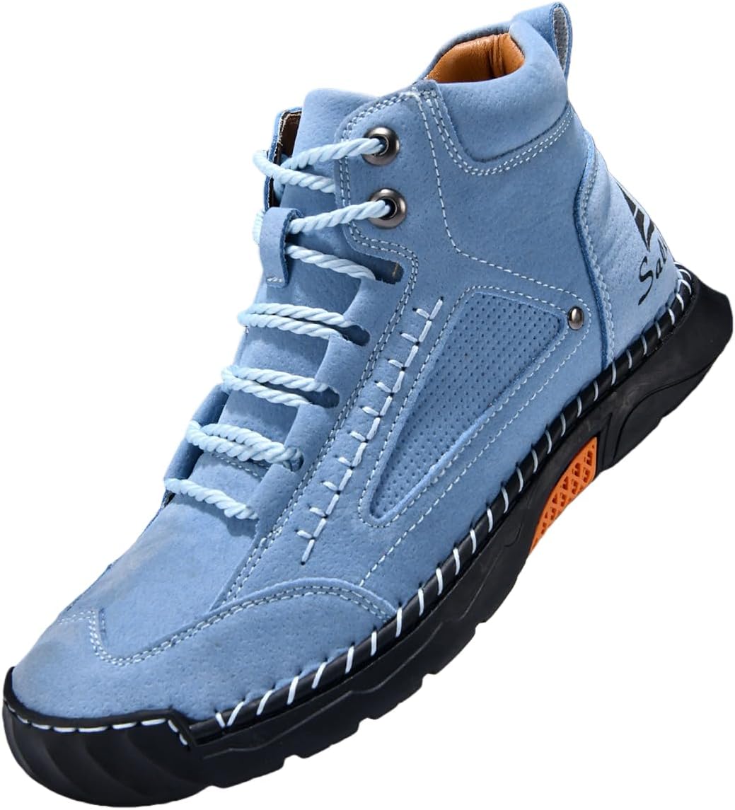 

Мужские повседневные походные ботинки, дышащие, противоскользящие, теплые, средней высоты, ботинки до щиколотки для пеших прогулок, путешествий, отдыха, альпинизма и бездорожья Generic, светло-голубой