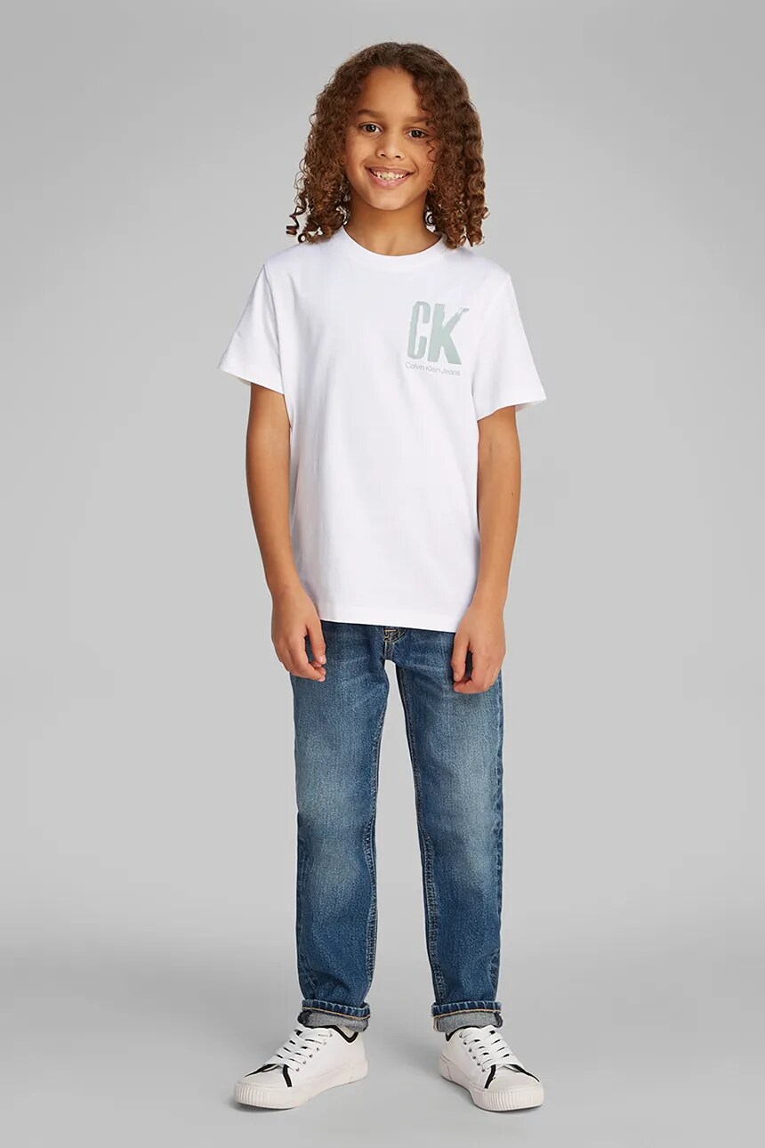 

Хлопковая футболка для детей Calvin Klein Jeans, белый