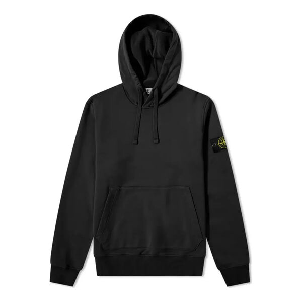 

Толстовка garment dyed popover hoodie 'black' Stone Island, черный