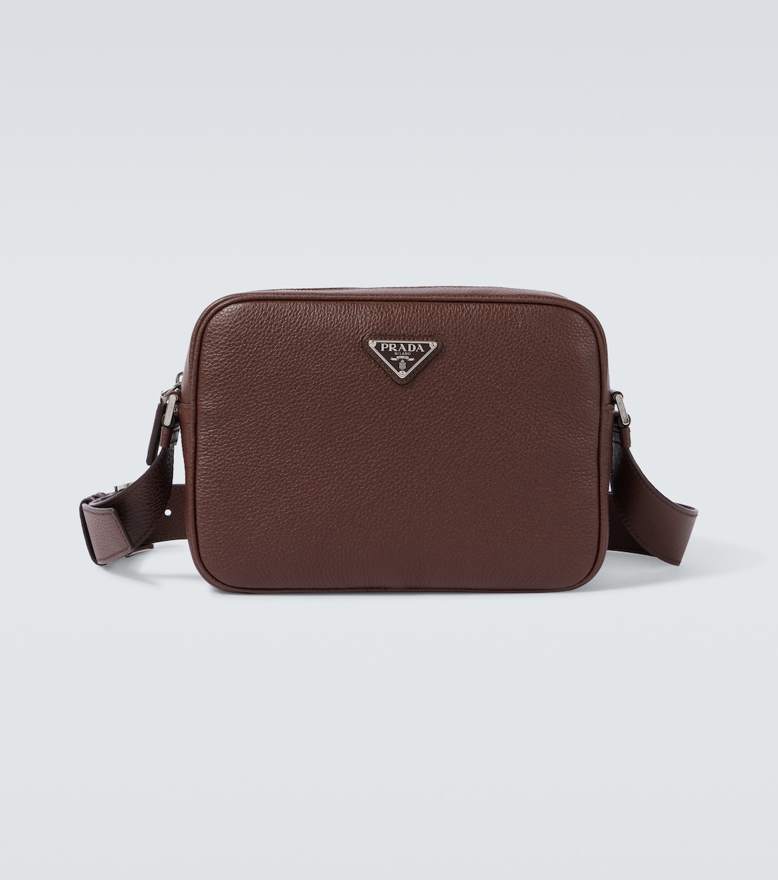 

Кожаная сумка через плечо с логотипом Prada, Bruciato