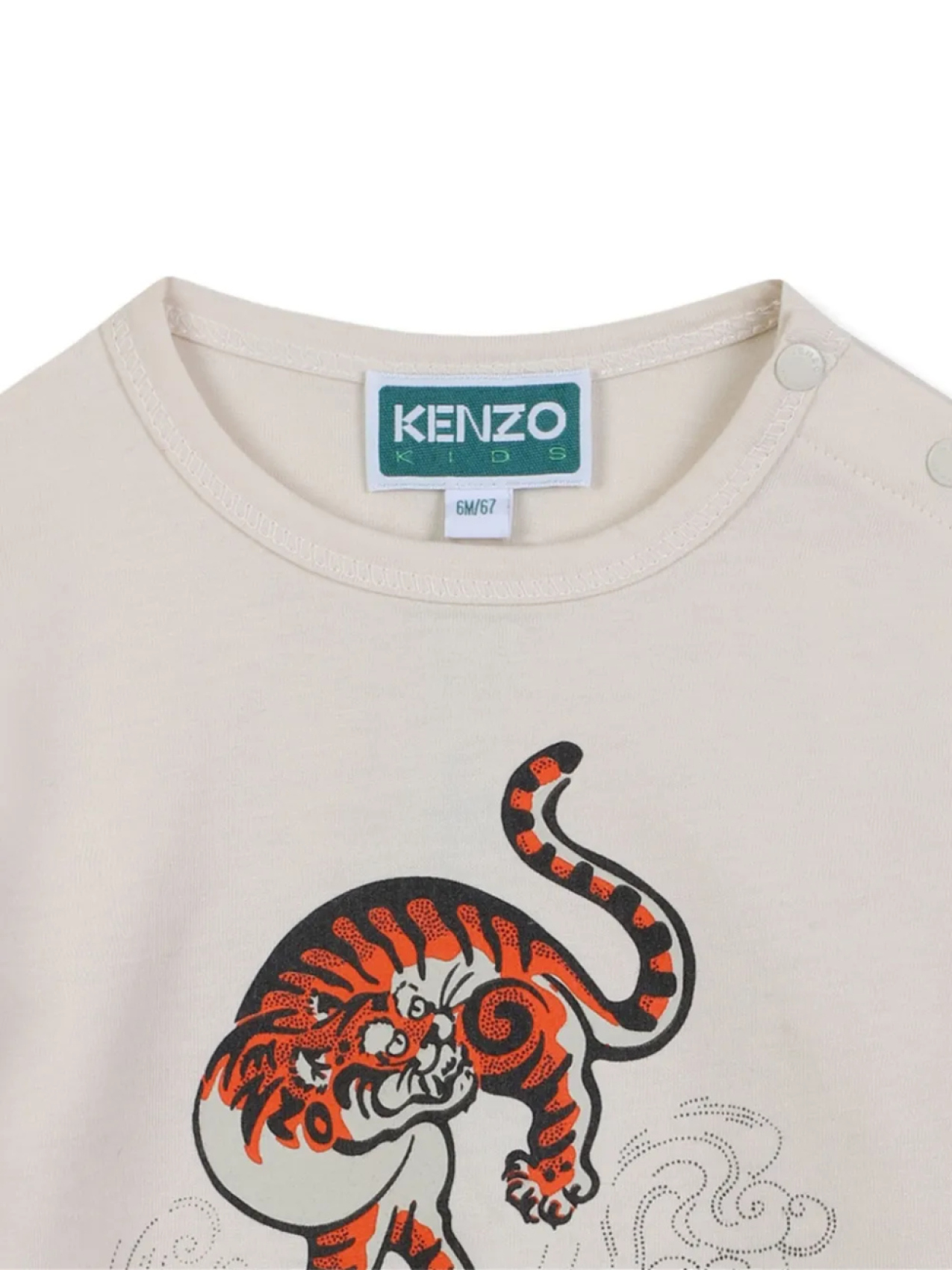 Kenzo Kids футболка с длинными рукавами и принтом Tiger, нейтральный — фото 3