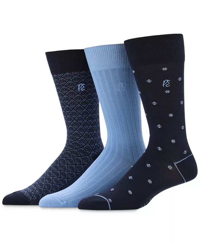 

Мужские носки-экипаж с узорами, 3 пары в наборе Perry Ellis Portfolio, мультиколор