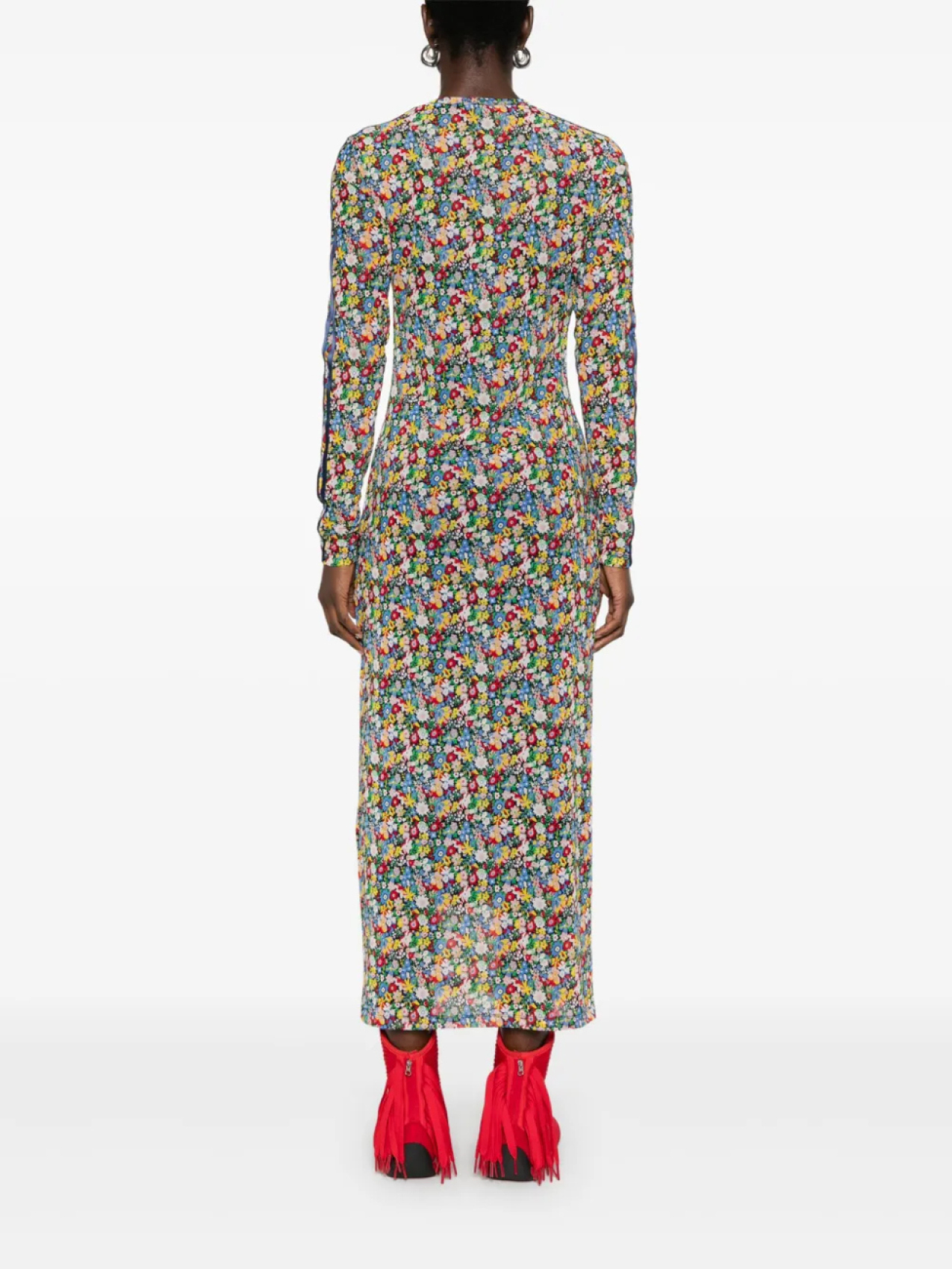 Adidas сетчатое платье миди из коллаборации с Liberty London, синий — фото 4