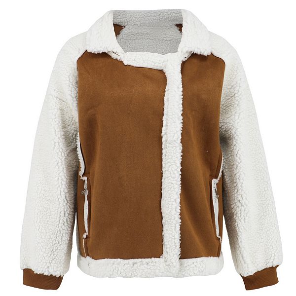 

Женская зимняя куртка с воротником-стойкой на молнии, подкладка из искусственного меха, верх из искусственной замши Yesfashion, Khaki