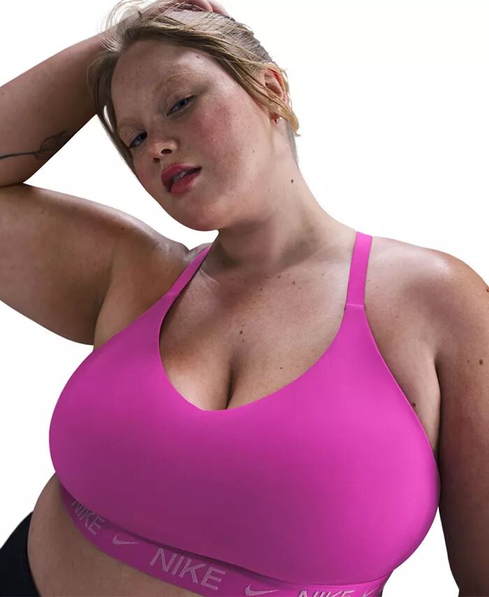 

Спортивный бюстгальтер Indy Low Impact с подкладкой Plus Size Nike, фиолетовый