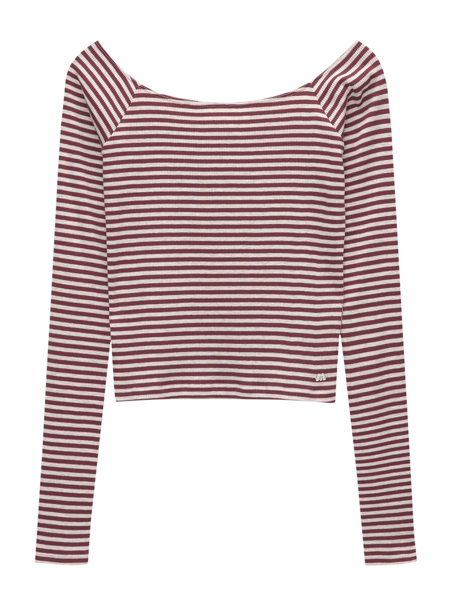 

Лонгслив Pull&Bear Shirt, бордовый