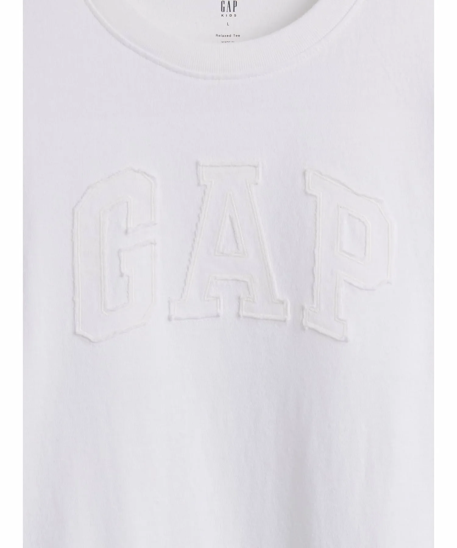 (K) Футболка свободного кроя с логотипом GAP (детская), OPTIC_WHITE — фото 3